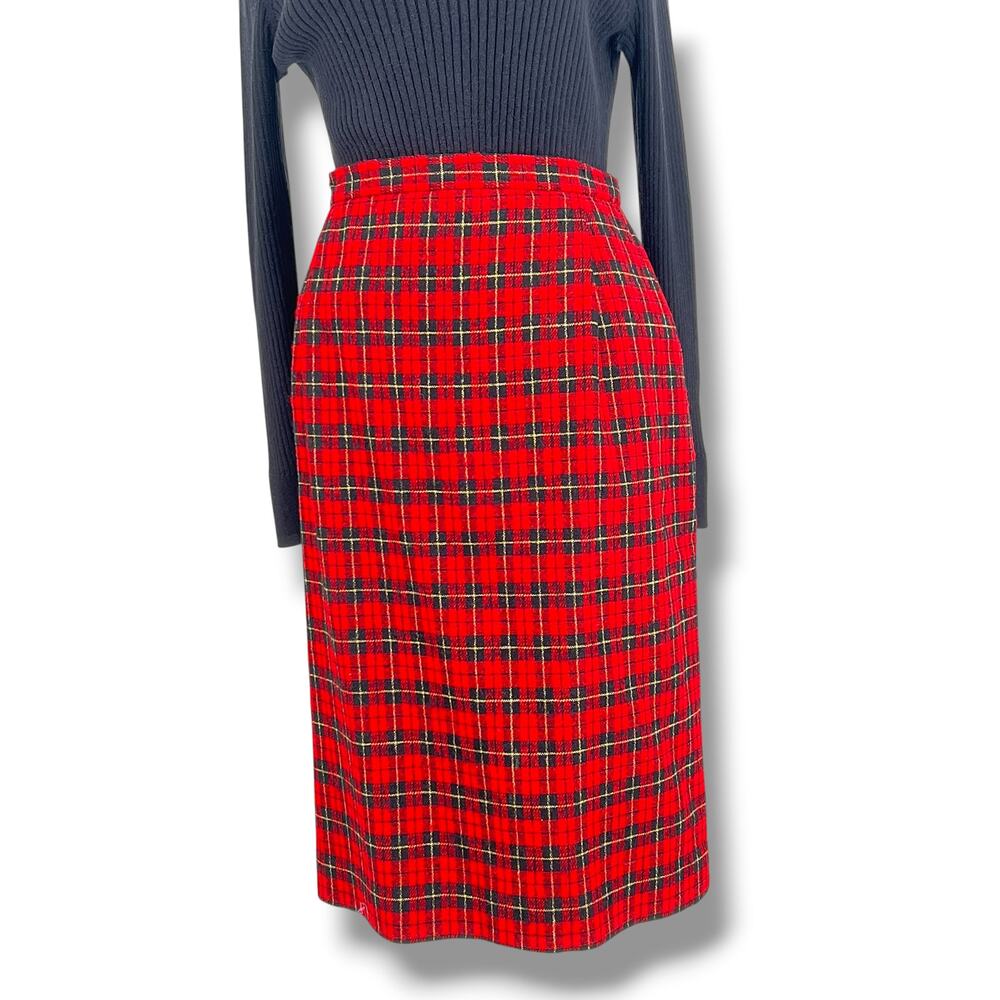 Vintage PENDLETON 100% Virgin Wool Midi Skirt 16P  Old Money  Classic Preppy